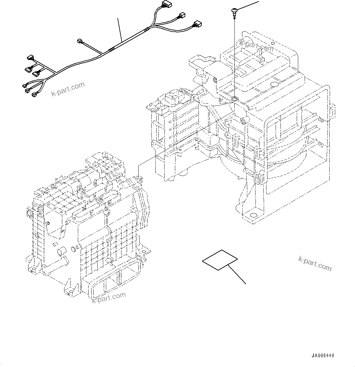 Komatsu parts book diagram for HD605-8 S/N 30072-UP (For KAL): CAB, INNER PARTS, AIR CONDITIONER UNIT (2/2) (#30001-)