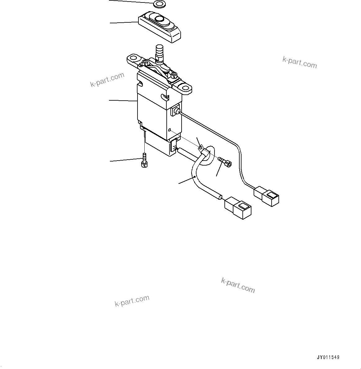Komatsu parts book diagram for HD605-8 S/N 30072-UP (For KAL): CAB, DUMP LEVER (#30001-)