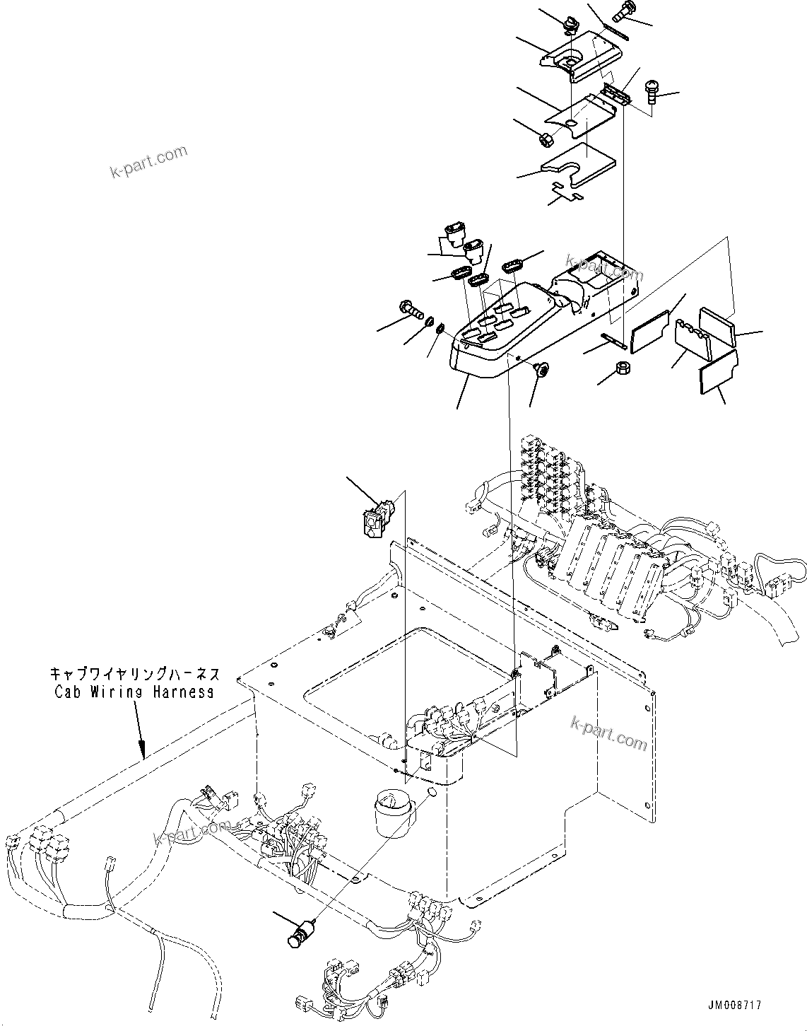 Komatsu parts book diagram for HD605-8 S/N 30072-UP (For KAL): CAB, CONSOLE BOX SWITCH (#30001-)