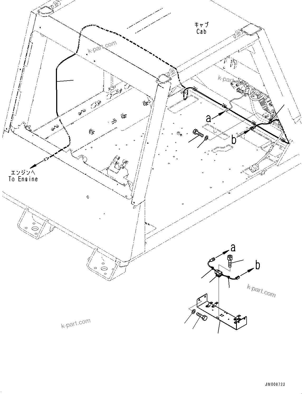 Komatsu parts book diagram for HD605-8 S/N 30072-UP (For KAL): CAB, AMPLIFIER (#30001-)