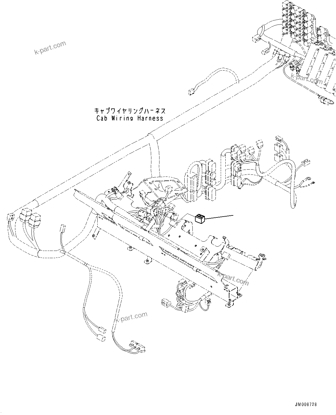 Komatsu parts book diagram for HD605-8 S/N 30072-UP (For KAL): CAB, CONNECTOR (#30001-)