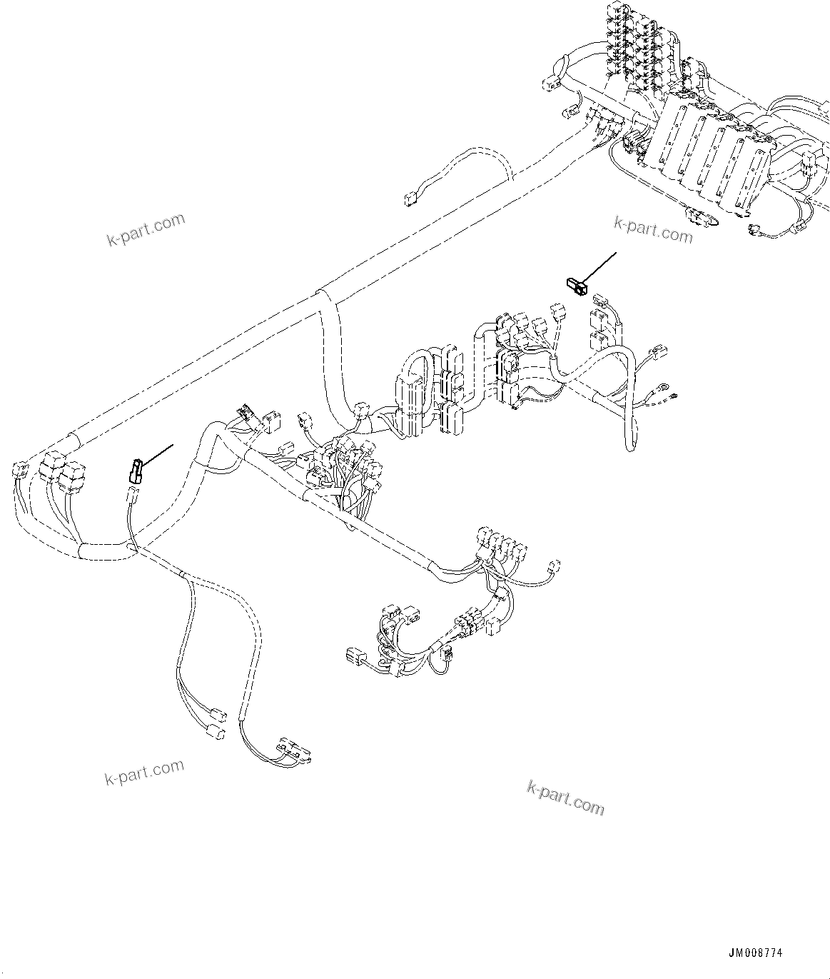 Komatsu parts book diagram for HD605-8 S/N 30072-UP (For KAL): CAB, CONNECTOR COVER (#30001-)