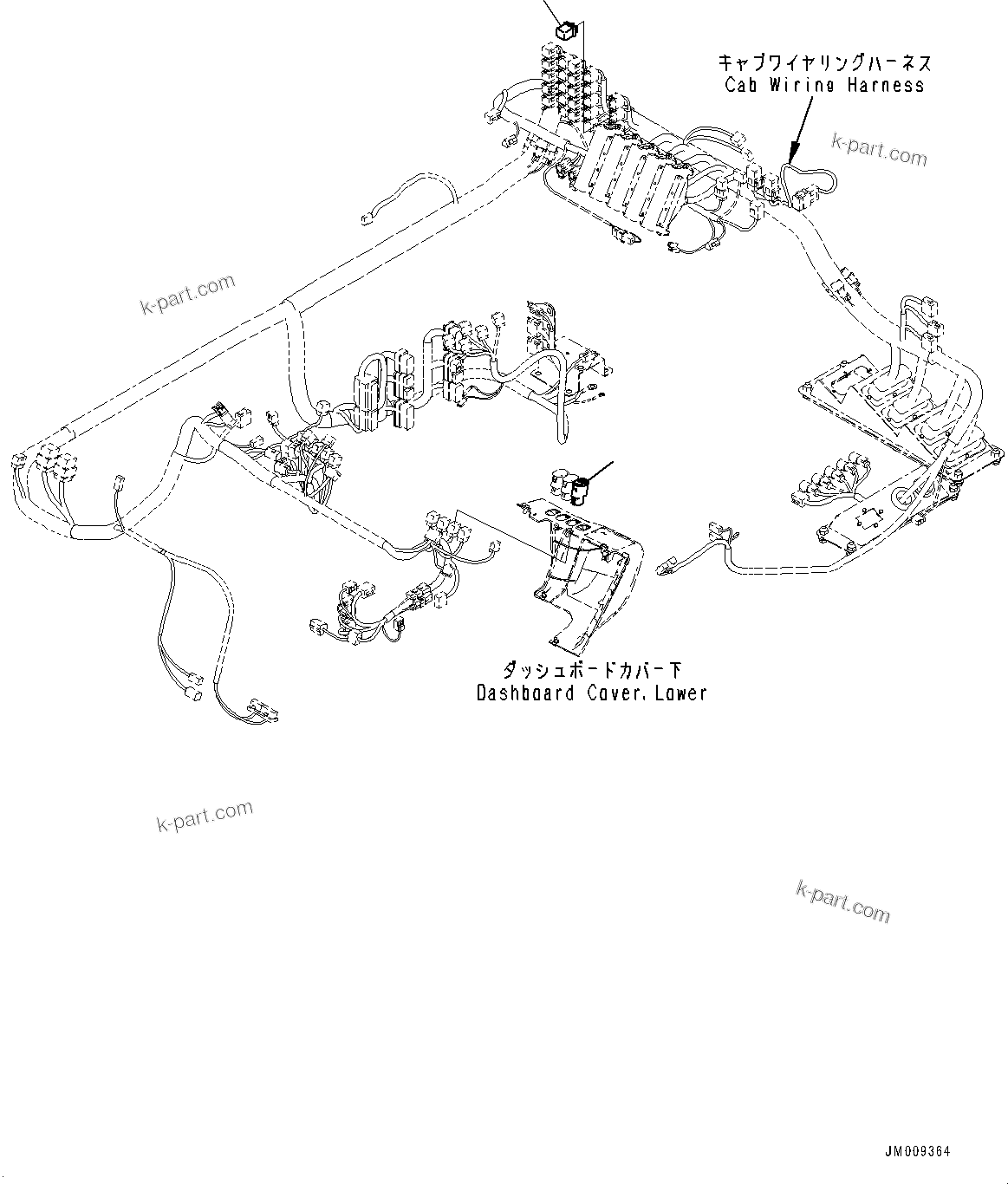 Komatsu parts book diagram for HD605-8 S/N 30072-UP (For KAL): CAB OPTION SWITCH, SIDE LAMP (#30001-)