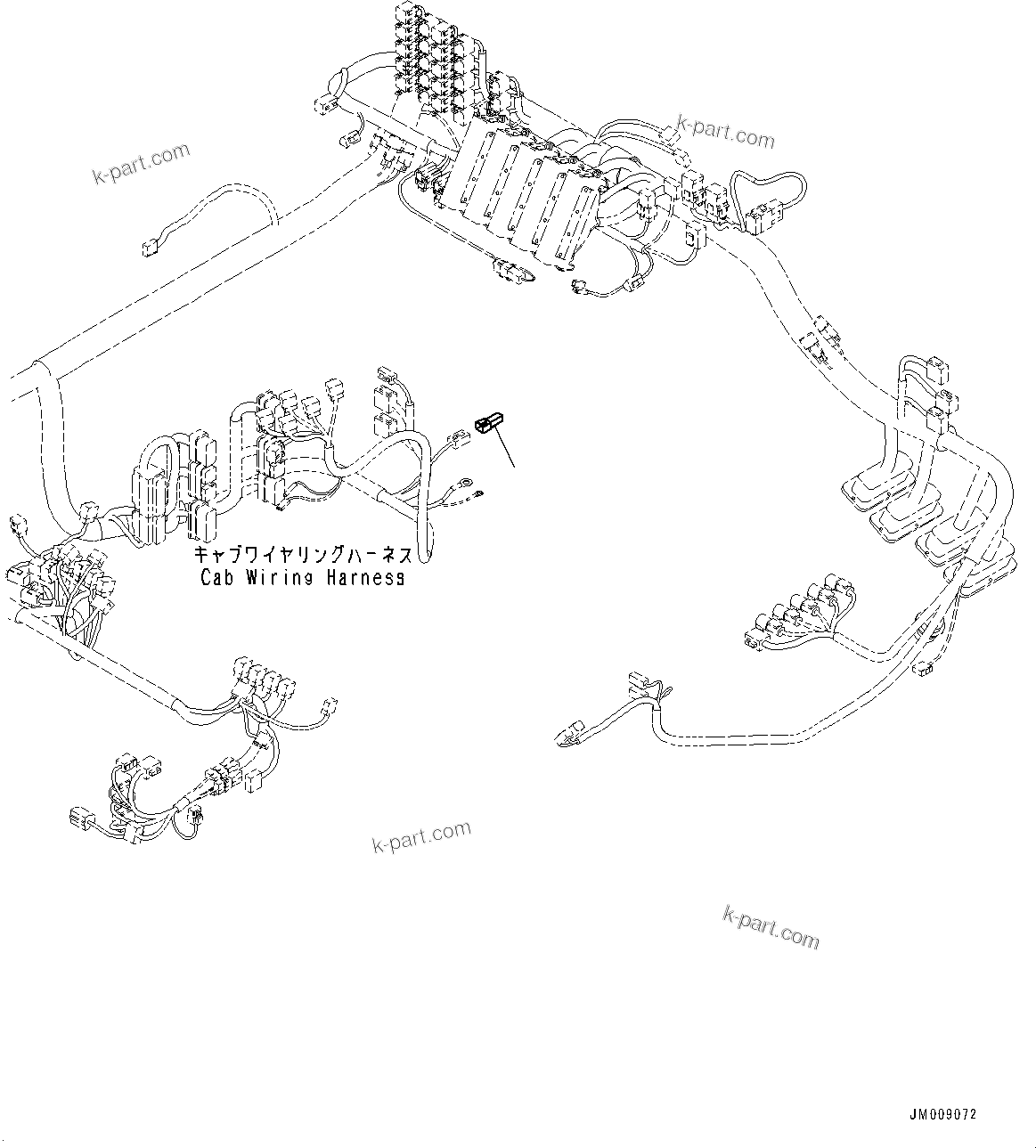 Komatsu parts book diagram for HD605-8 S/N 30072-UP (For KAL): CAB OPTION SWITCH, PARTS FOR LESS KTCS ACCELERATION SENSOR (#30001-)