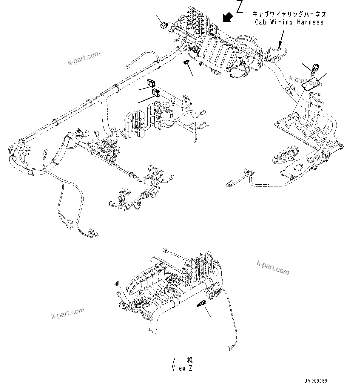 Komatsu parts book diagram for HD605-8 S/N 30072-UP (For KAL): CAB OPTION SWITCH, AUTO IDLE STOP (#30001-)