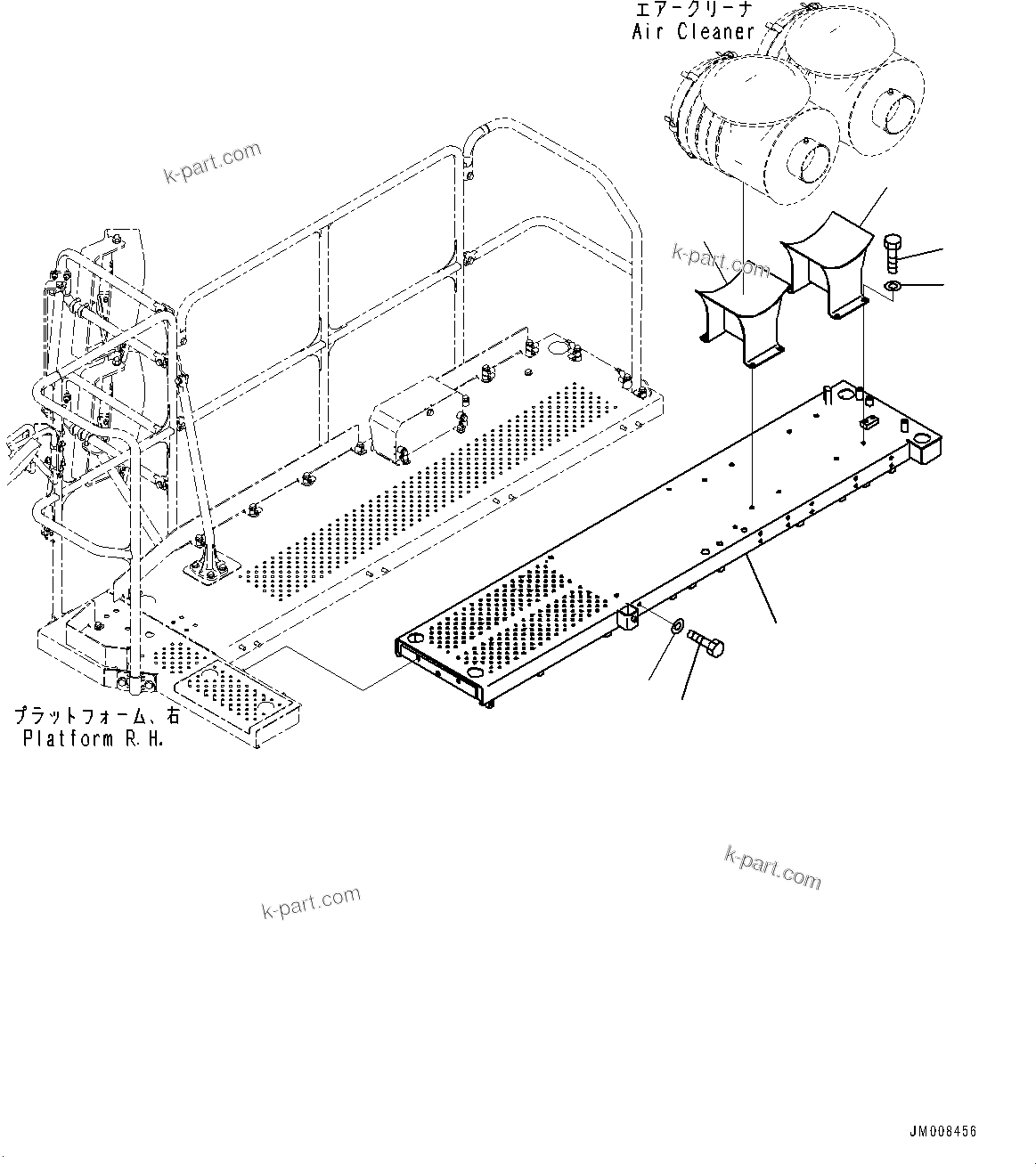 Komatsu parts book diagram for HD605-8 S/N 30072-UP (For KAL): PLATFORM GROUP, PLATFORM (#30001-)