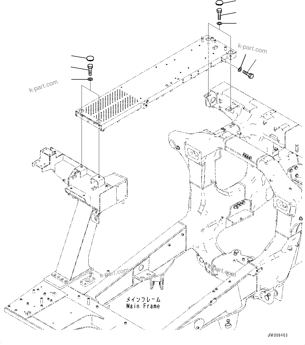 Komatsu parts book diagram for HD605-8 S/N 30072-UP (For KAL): PLATFORM GROUP, MOUNTING (#30001-)