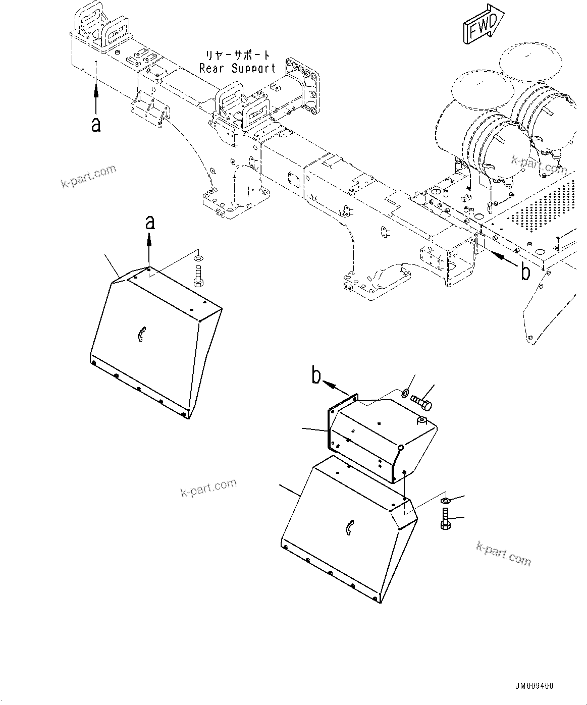 Komatsu parts book diagram for HD605-8 S/N 30072-UP (For KAL): FENDER (#30001-)