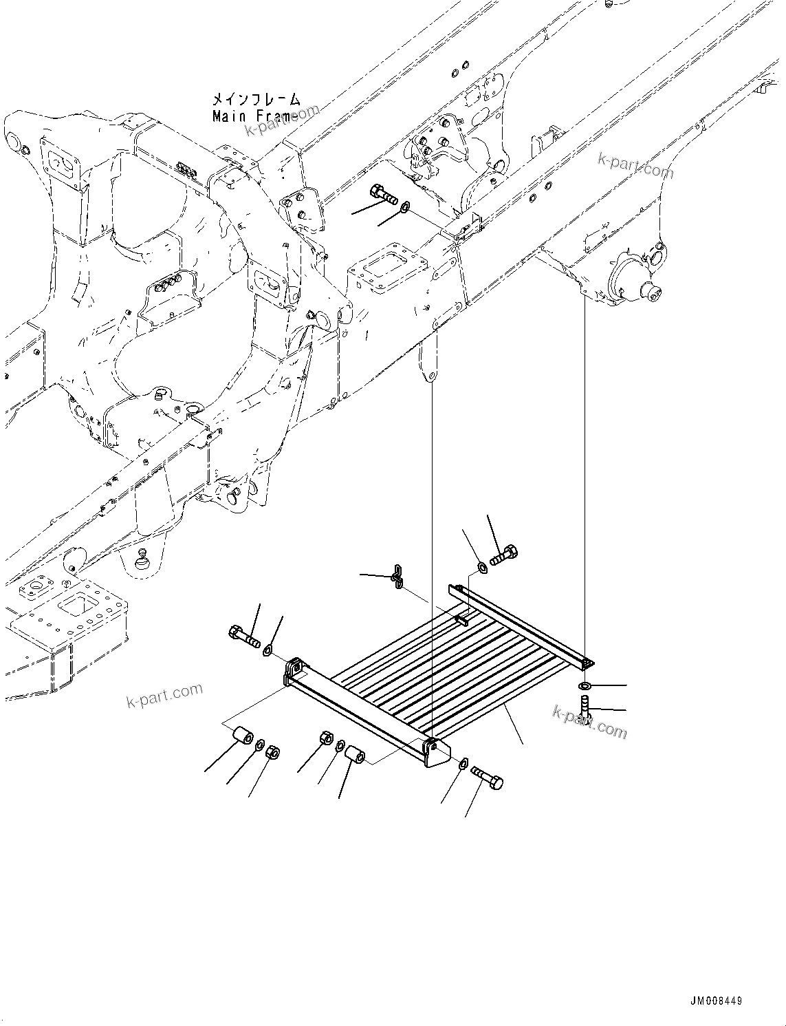 Komatsu parts book diagram for HD605-8 S/N 30072-UP (For KAL): TRANSMISSION UNDER GUARD (#30001-)