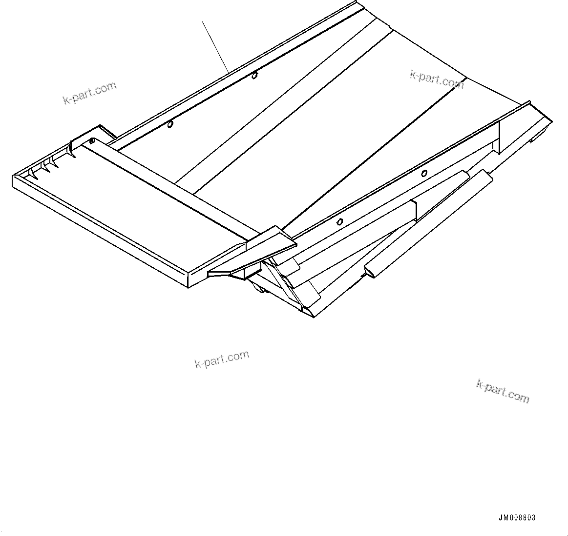 Komatsu parts book diagram for HD605-8 S/N 30072-UP (For KAL): BODY, (WITH BOTTOM PLATE THICKNESS 25MM, SPILL GUARD 300MM, PLATFORM GUARD) (#30001-)