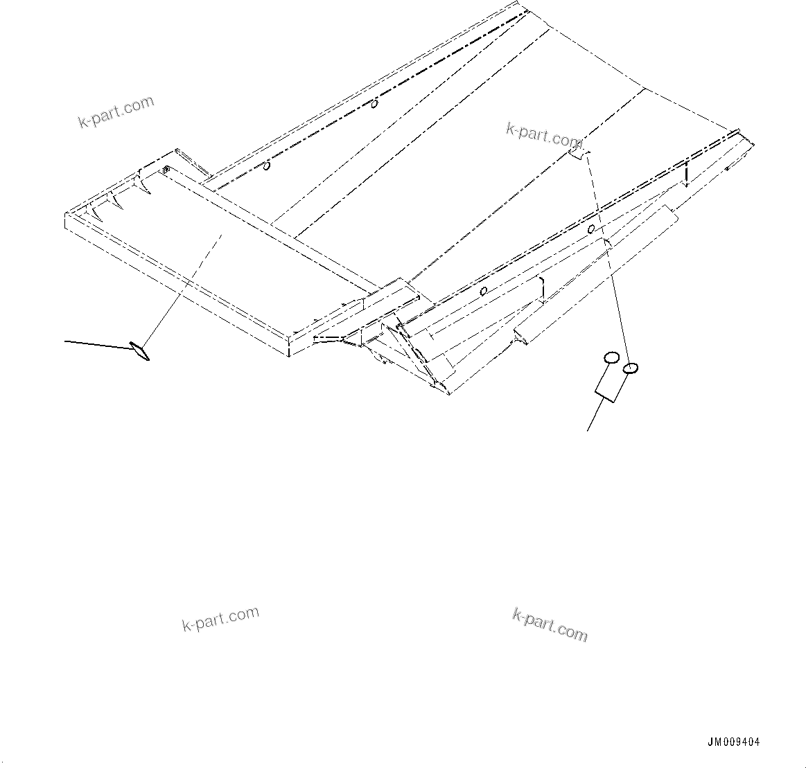 Komatsu parts book diagram for HD605-8 S/N 30072-UP (For KAL): BODY, PARTS FOR LESS BODY HEATING (#30001-)