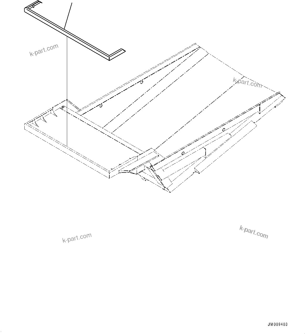 Komatsu parts book diagram for HD605-8 S/N 30072-UP (For KAL): BODY, SPILL GUARD (#30001-)