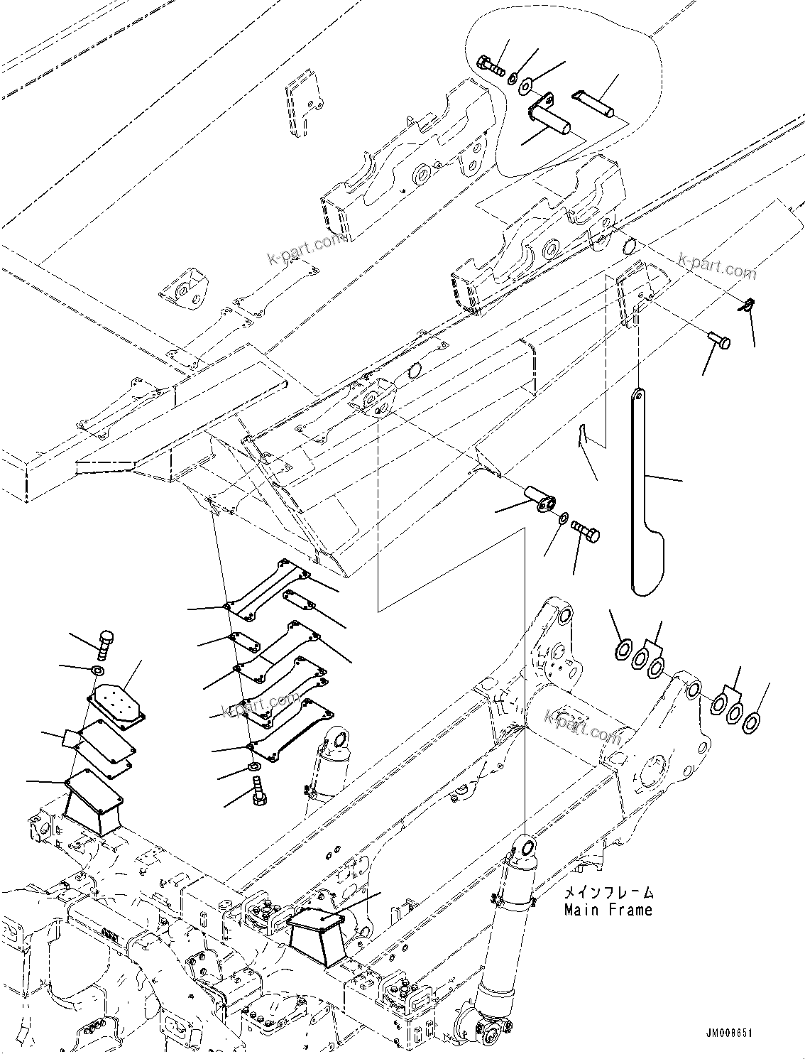 Komatsu parts book diagram for HD605-8 S/N 30072-UP (For KAL): BODY RELATED PARTS (#30001-)