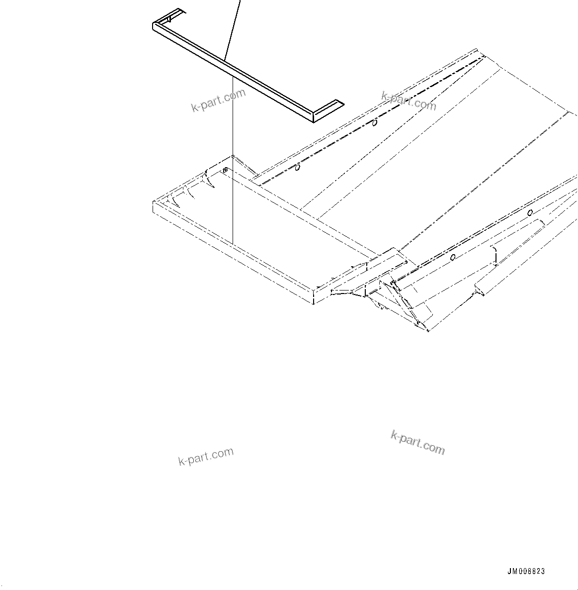 Komatsu parts book diagram for HD605-8 S/N 30072-UP (For KAL): SPILL GUARD (#30001-)