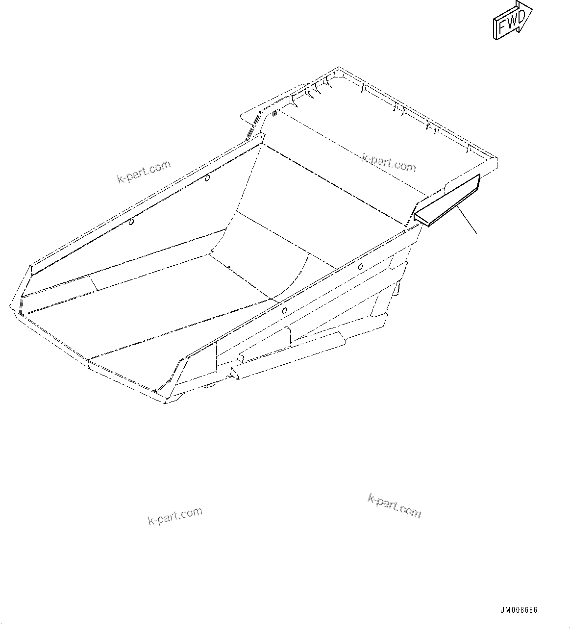 Komatsu parts book diagram for HD605-8 S/N 30072-UP (For KAL): PLATFORM GUARD (#30001-)