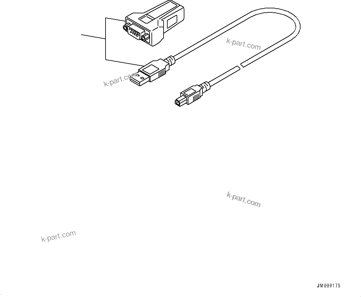 Komatsu parts book diagram for HD605-8 S/N 30072-UP (For KAL): USB SERIAL CONVERTER, (WITH ) (#30001-)