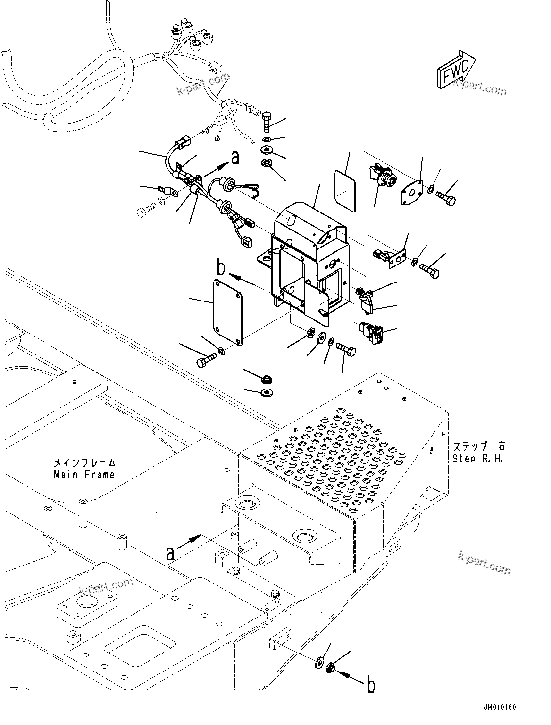 Komatsu parts book diagram for HD605-8 S/N 30072-UP (For KAL): EMERGENCY ENGINE STOP SWITCH, (WITH MACHINE LOCKOUT) (#30001-)