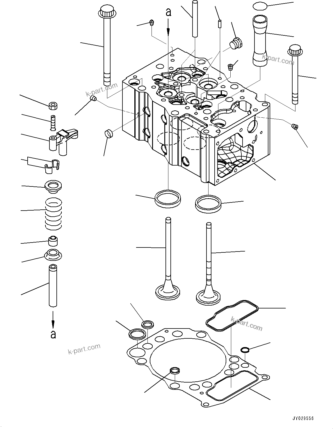 Komatsu parts book diagram for SAA6D170E-7D S/N 710161-UP (For PC1250-11/PC1250LC-11): CYLINDER HEAD (#710161-)