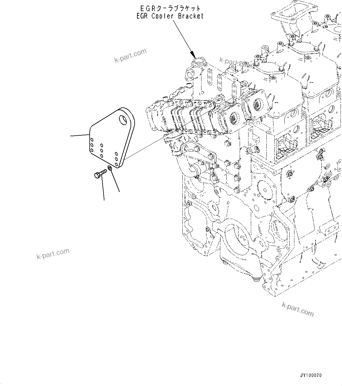 Komatsu parts book diagram for SAA6D170E-7D S/N 710161-UP (For PC1250-11/PC1250LC-11): FRONT HANGER (#710161-)