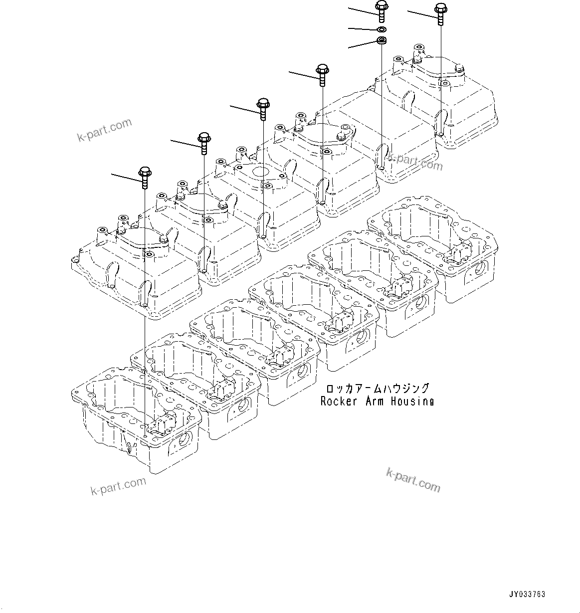 Komatsu parts book diagram for SAA6D170E-7D S/N 710161-UP (For PC1250-11/PC1250LC-11): HEAD COVER MOUNTING BOLT (#710161-)