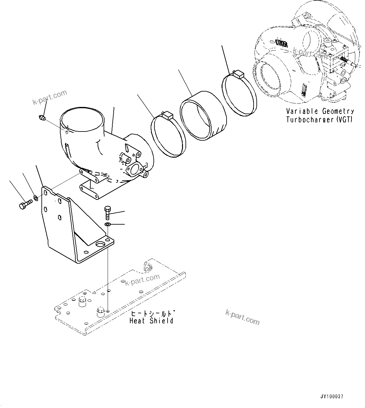 Komatsu parts book diagram for SAA6D170E-7D S/N 710161-UP (For PC1250-11/PC1250LC-11): AIR INTAKE CONNECTOR (#710161-)