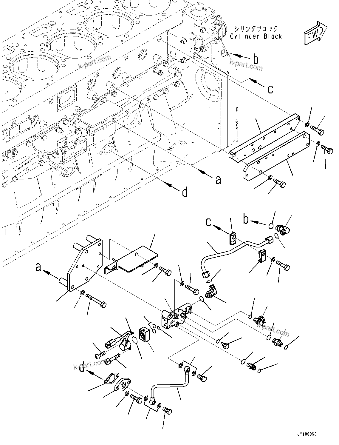 Komatsu parts book diagram for SAA6D170E-7D S/N 710161-UP (For PC1250-11/PC1250LC-11): VARIABLE GEOMETRY TURBOCHARGER (VGT), HYDRAULIC OIL PIPING (#710161-)