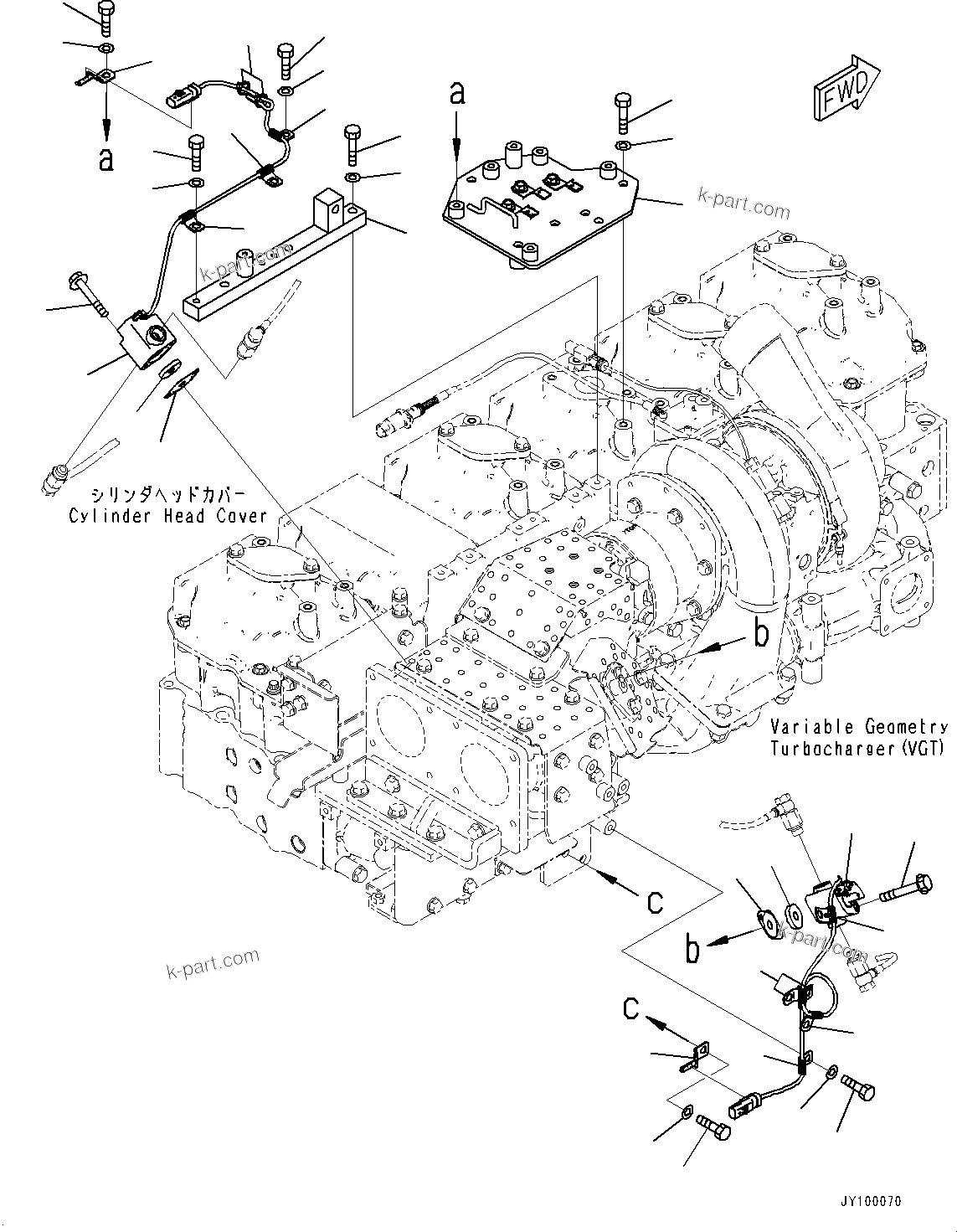 Komatsu parts book diagram for SAA6D170E-7D S/N 710161-UP (For PC1250-11/PC1250LC-11): EXHAUST CONNECTION, FUEL DOSER MOUNTING(#710161-710160)