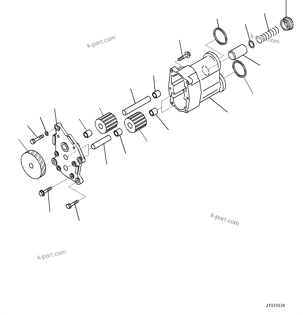 Komatsu parts book diagram for SAA6D170E-7D S/N 710161-UP (For PC1250-11/PC1250LC-11): ENGINE OIL PUMP (#710161-)