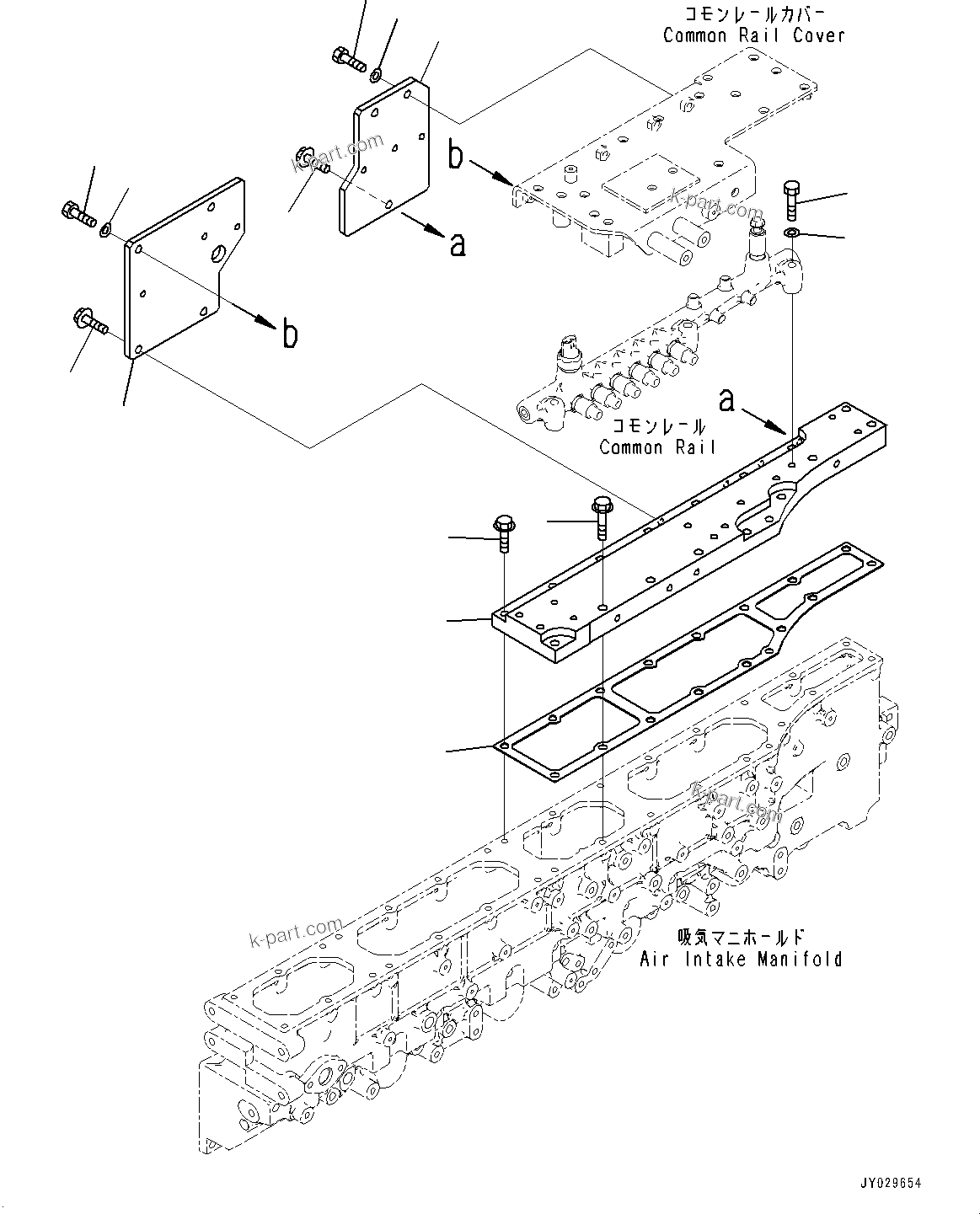 Komatsu parts book diagram for SAA6D170E-7D S/N 710161-UP (For PC1250-11/PC1250LC-11): FUEL SUPPLY PUMP, COMMON RAIL MOUNTING (#710161-)