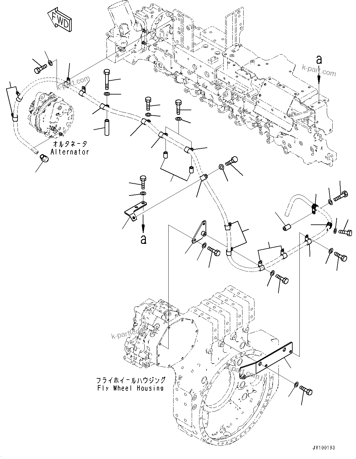 Komatsu parts book diagram for SAA6D170E-7D S/N 710161-UP (For PC1250-11/PC1250LC-11): CABLE SUPPORT, CHASSIS WIRING HARNESS (1/2) (#710161-)