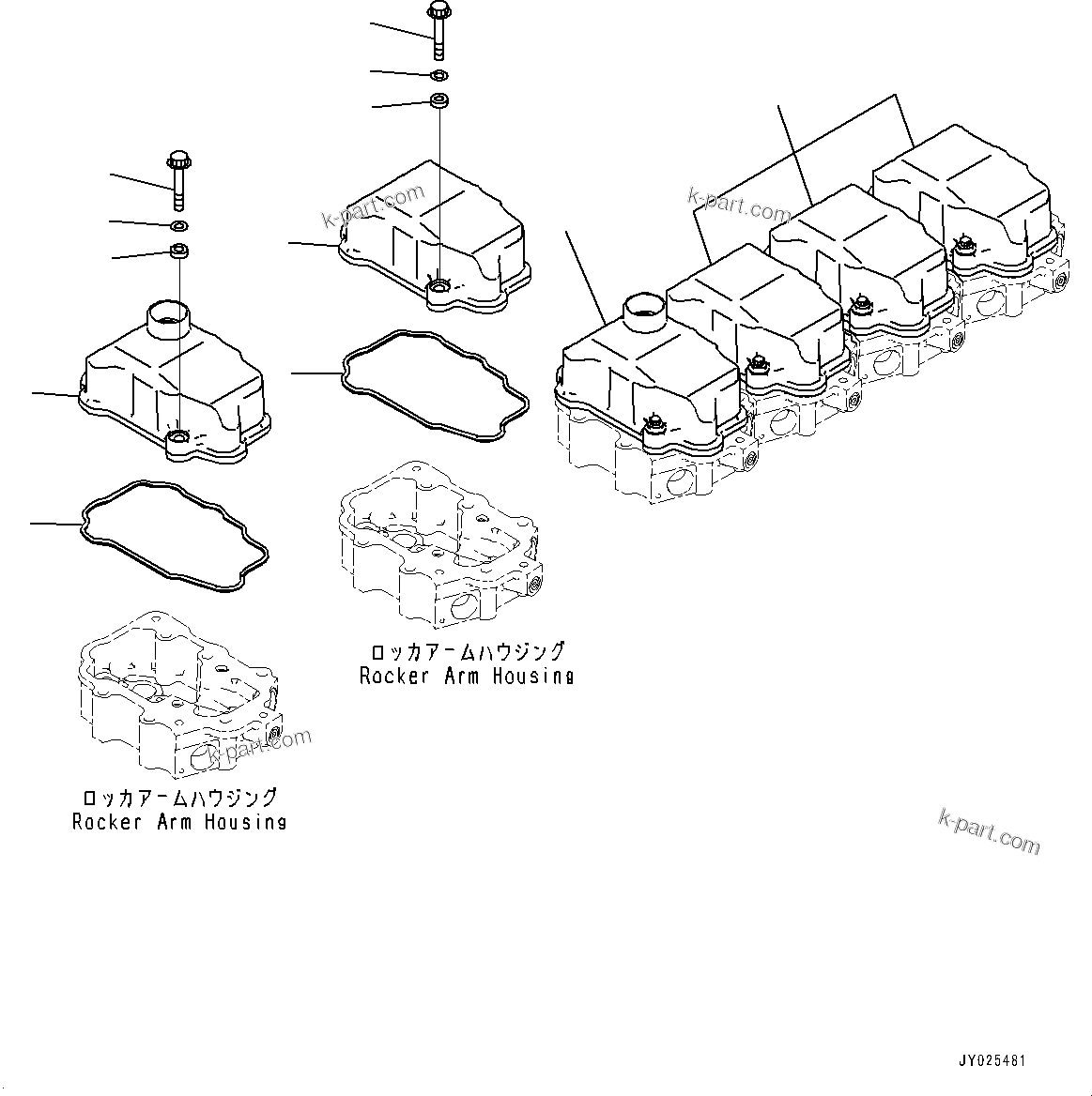 Komatsu parts book diagram for SAA6D125E-7 S/N 860032-UP (For HM300-5E0): HEAD COVER (#860032-)