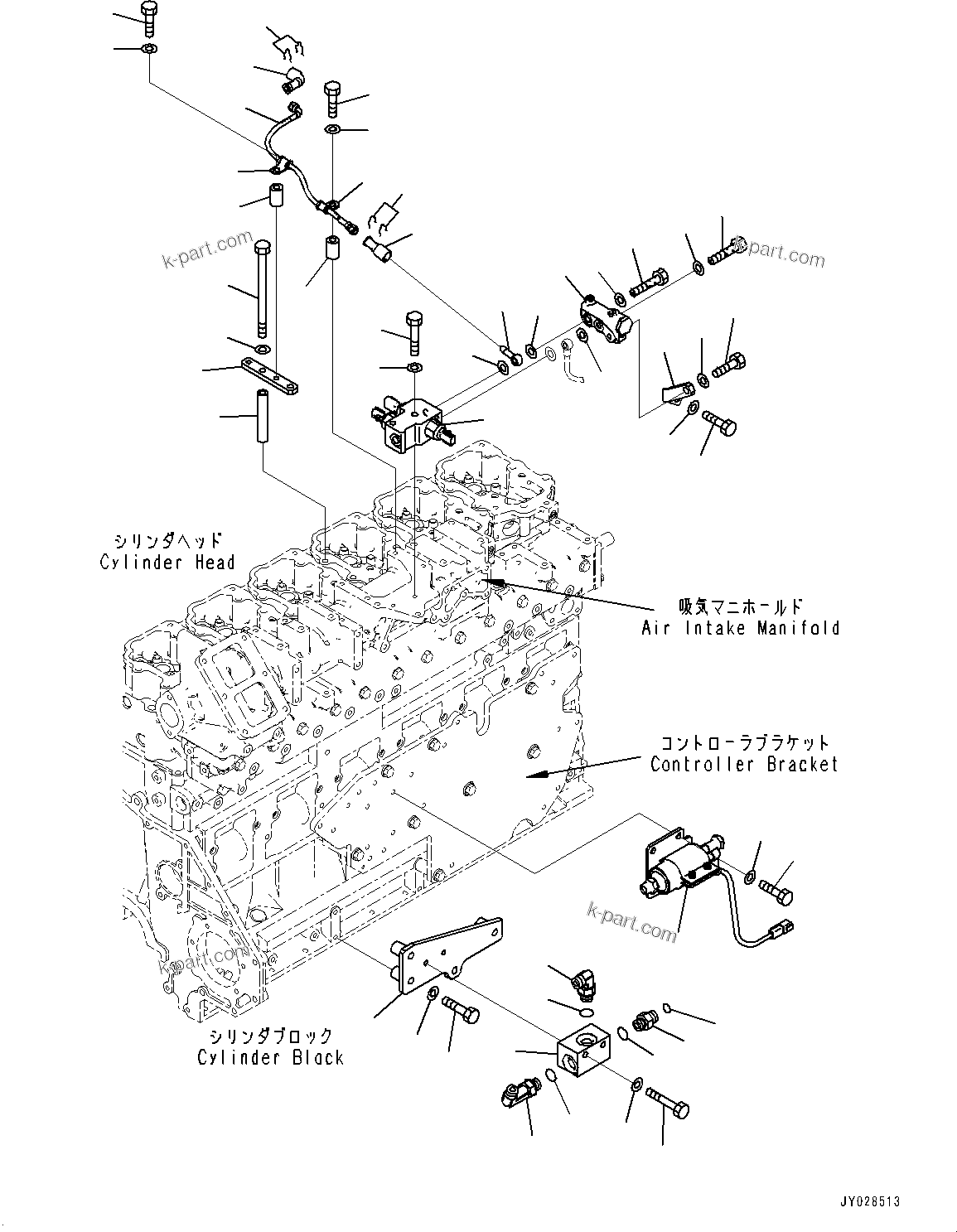 Komatsu parts book diagram for SAA6D125E-7 S/N 860032-UP (For HM300-5E0): FUEL FILTER, PRIMING PUMP (#860032-)