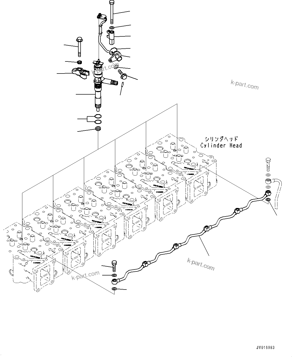 Komatsu parts book diagram for SAA6D125E-7 S/N 860032-UP (For HM300-5E0): FUEL INJECTION NOZZLE (#860032-)