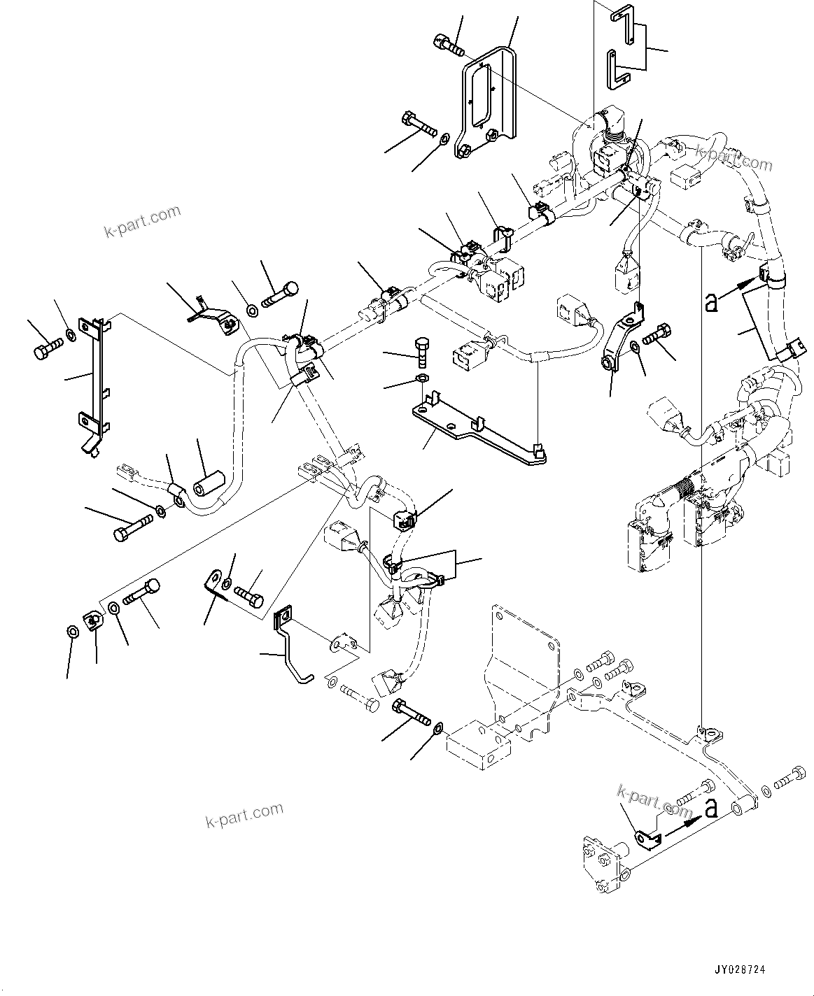 Komatsu parts book diagram for SAA6D125E-7 S/N 860032-UP (For HM300-5E0): WIRING HARNESS, (2/2)(#860477-)