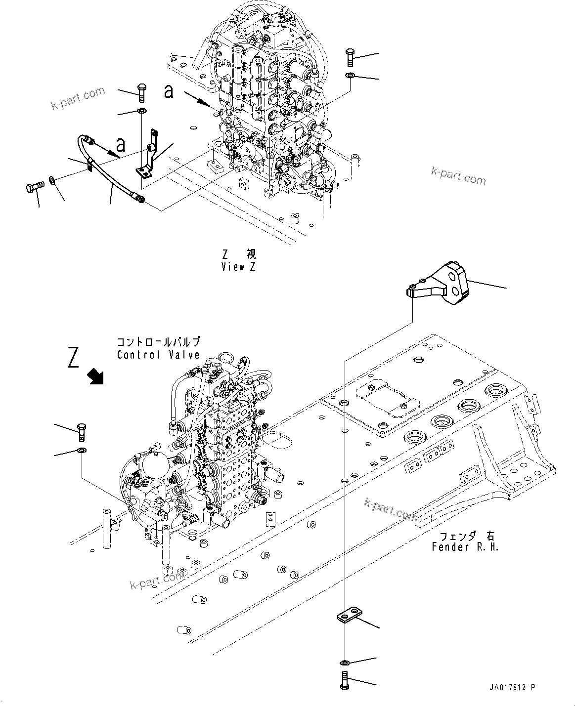 Komatsu parts book diagram for D85EXI-18E0 S/N 23363-UP: FENDER, BRACKET (#23046-)