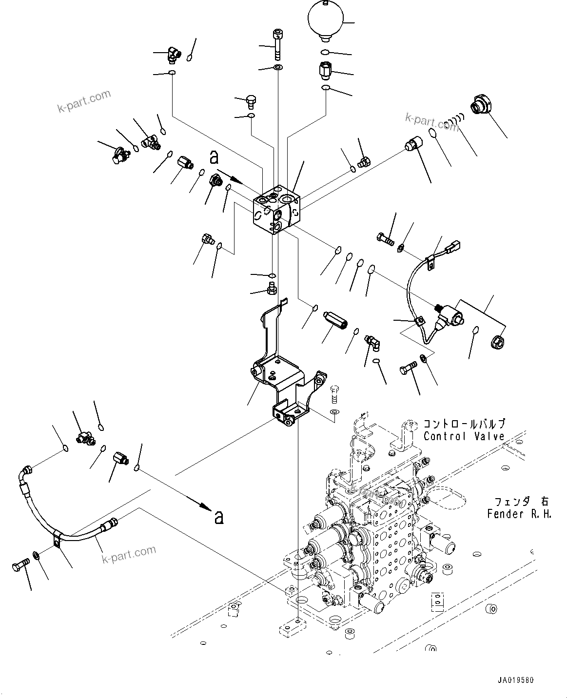 Komatsu parts book diagram for D85EXI-18E0 S/N 23363-UP: FENDER, PPC BLOCK (WITH PREVENTIVE MAINTENANCE SERVICE CONNECTORS) (#23046-)