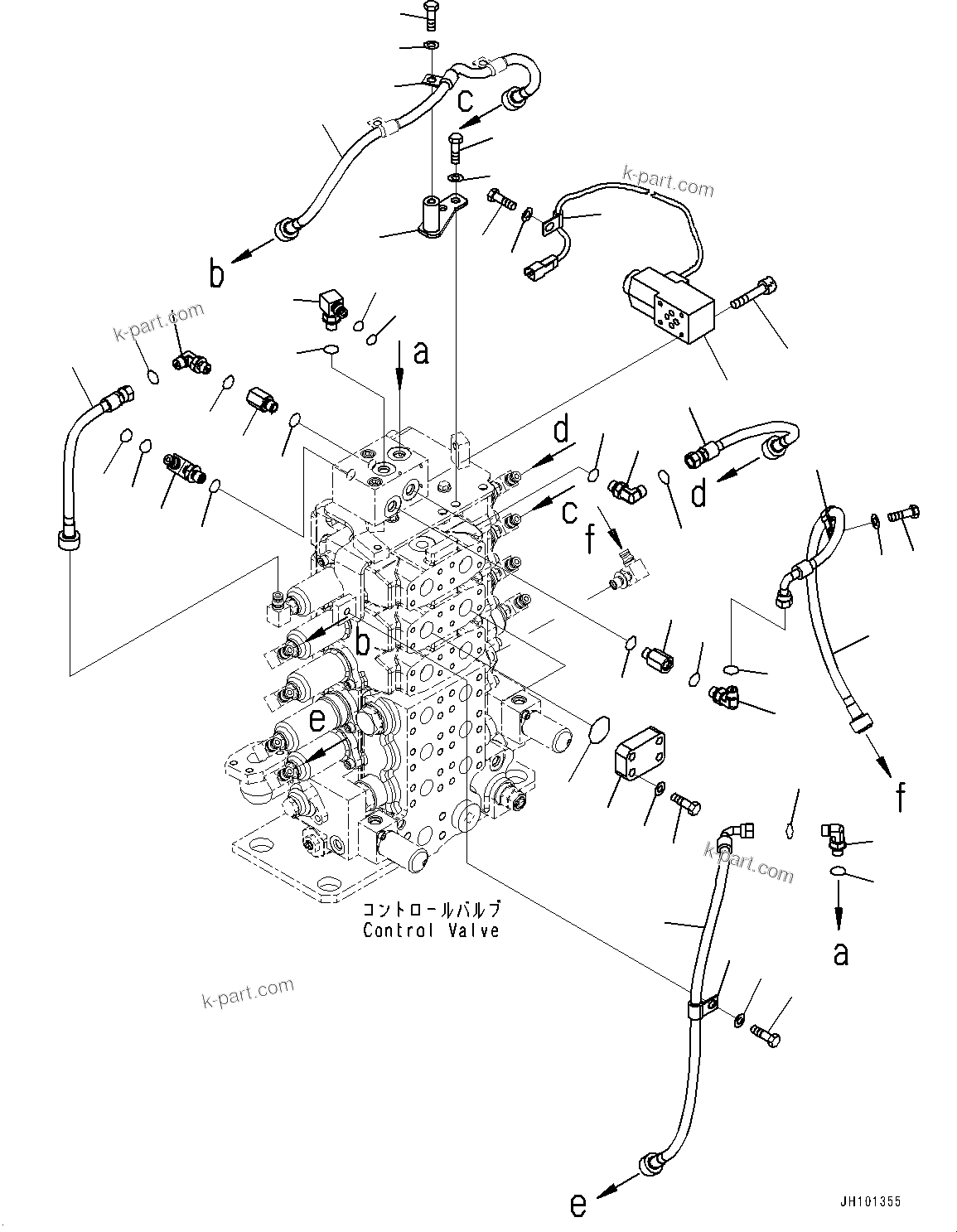 Komatsu parts book diagram for D85EXI-18E0 S/N 23363-UP: FENDER, CONTROL VALVE DRAIN PIPING (#23046-)