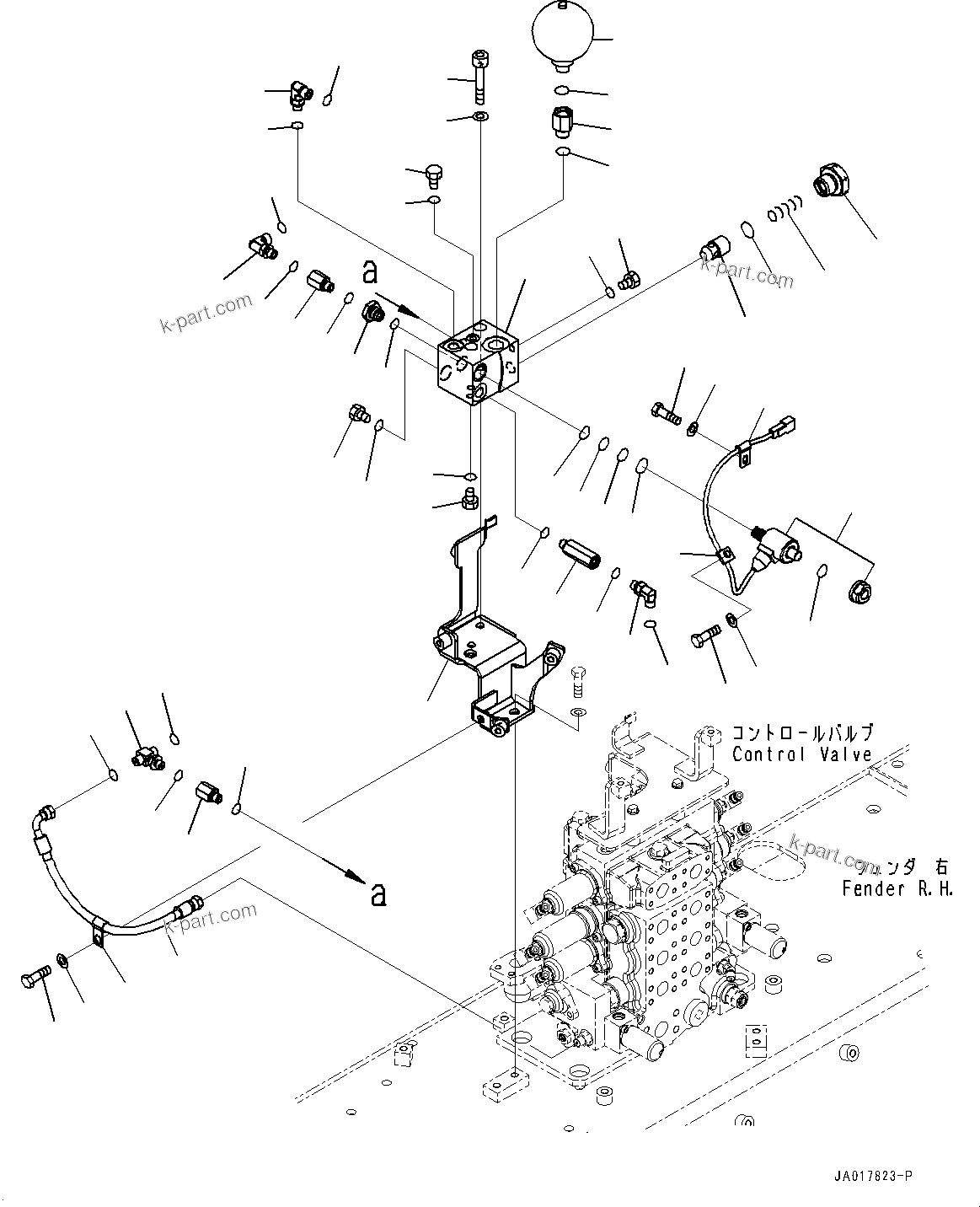 Komatsu parts book diagram for D85EXI-18E0 S/N 23363-UP: FENDER, PPC BLOCK (#23046-)