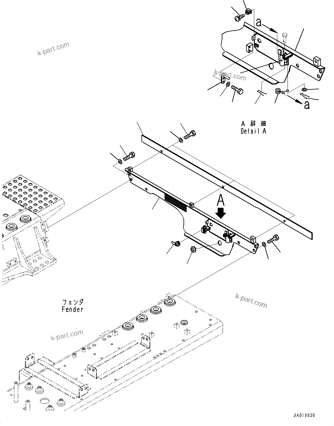Komatsu parts book diagram for D85EXI-18E0 S/N 23363-UP: REAR COVER (#22083-)