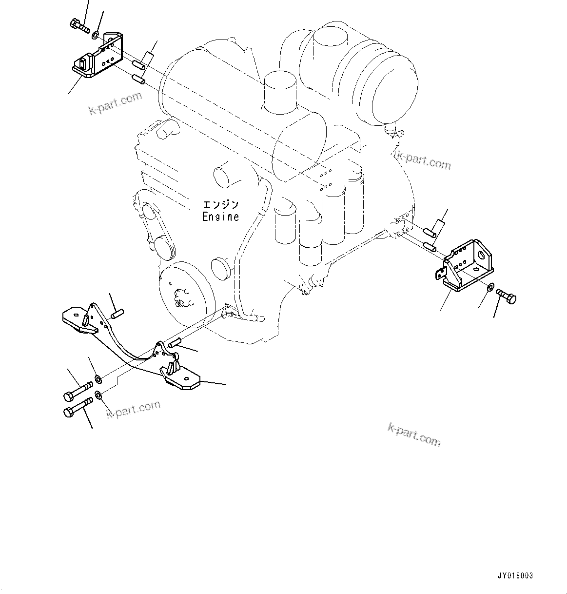 Komatsu parts book diagram for SAA6D140E-7 S/N 830235-UP (For WA500-8E0): ENGINE MOUNTING (#830235-)