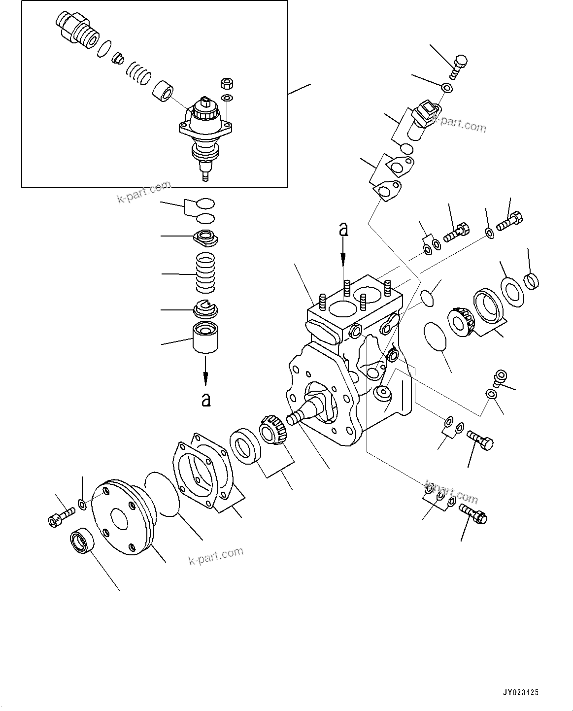 Komatsu parts book diagram for SAA6D140E-7 S/N 830235-UP (For WA500-8E0): FUEL SUPPLY PUMP, INNER PARTS, PUMP (#830235-)