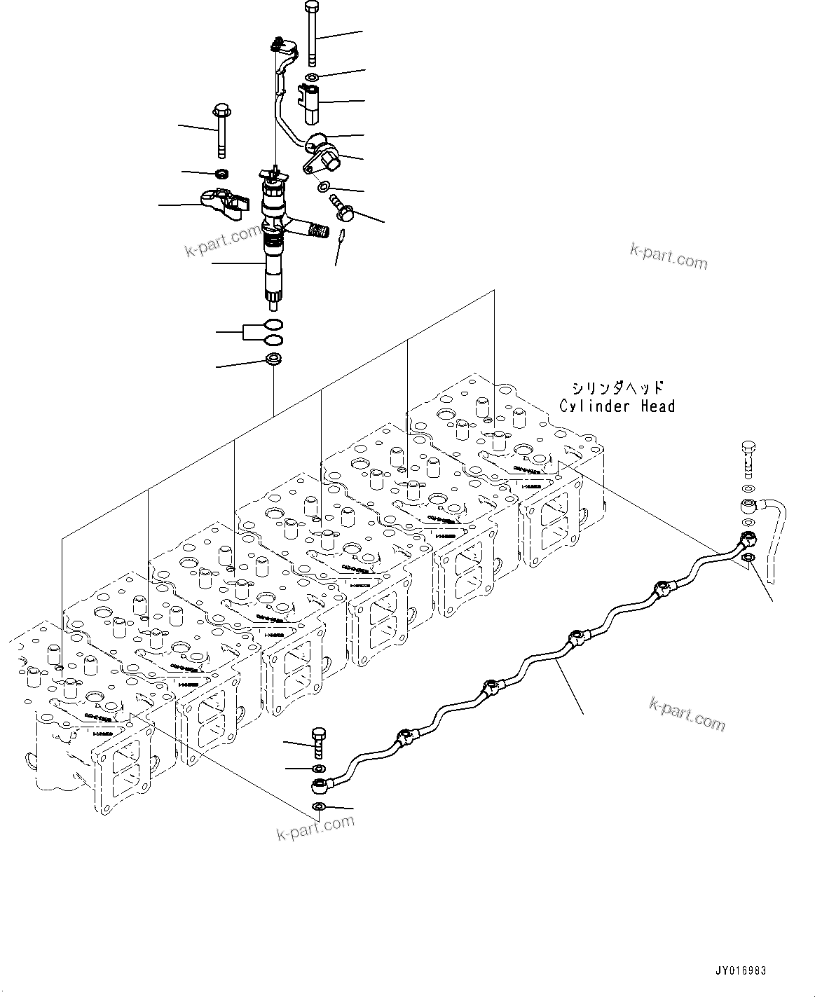 Komatsu parts book diagram for SAA6D125E-7 S/N 865972-UP (For WA475-10E0): FUEL INJECTION NOZZLE (#865972-)