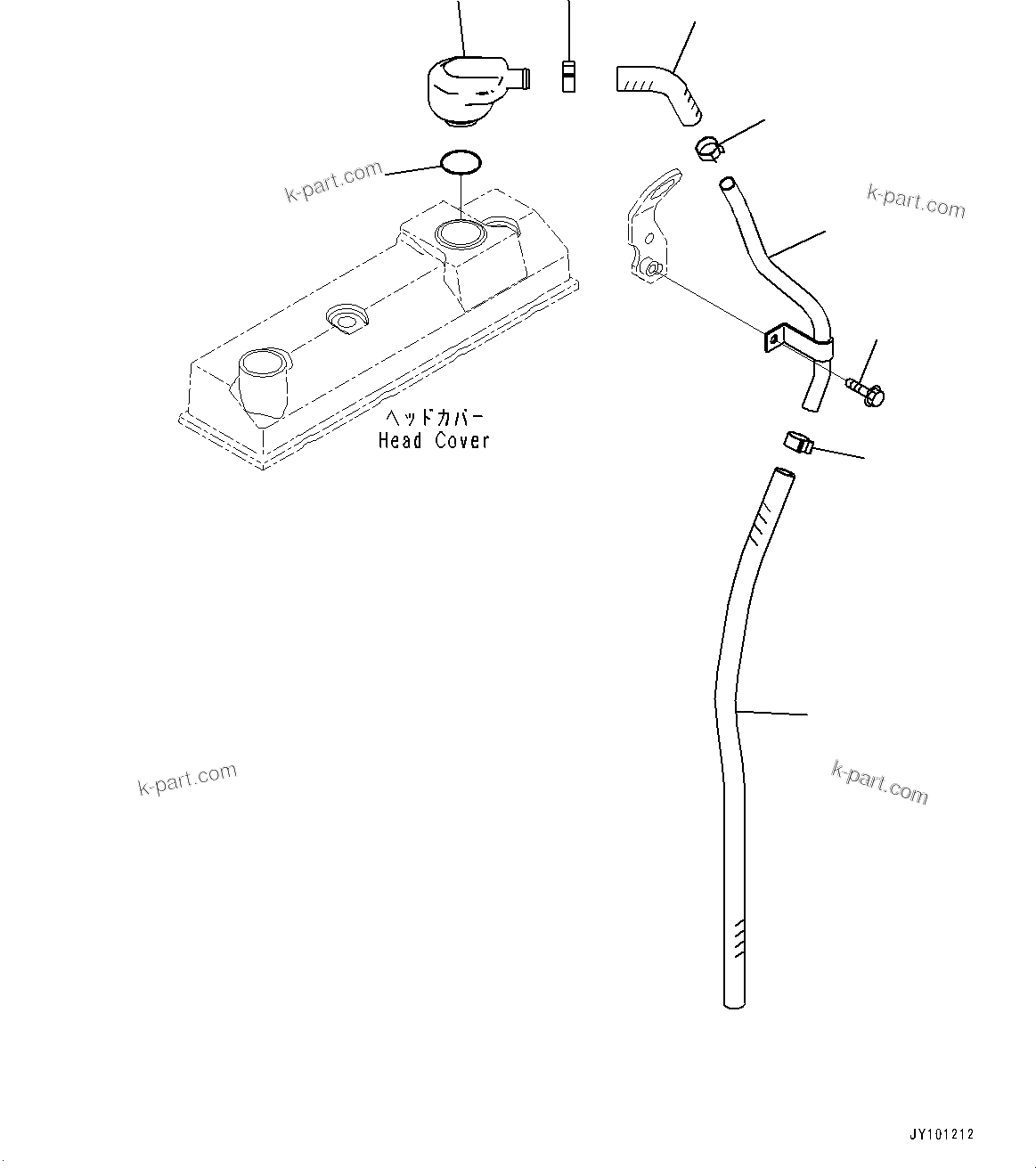 Komatsu parts book diagram for SAA4D95LE-5D S/N 501795-UP (For PC120-8): BREATHER (#501795-)