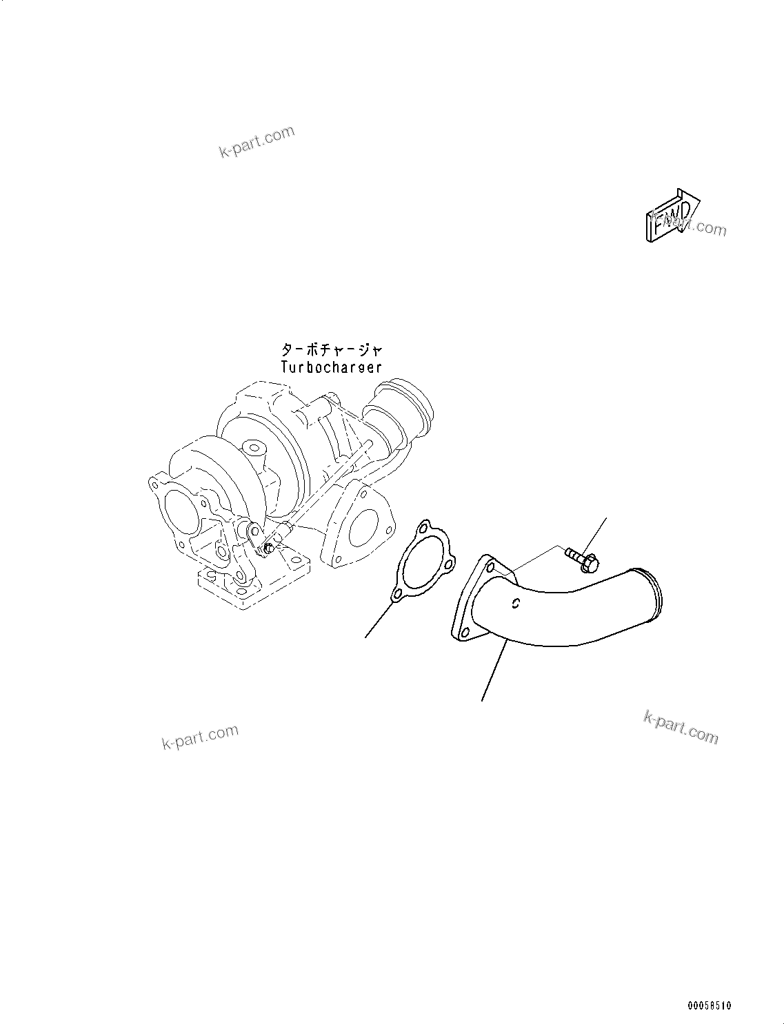 Komatsu parts book diagram for SAA4D95LE-5D S/N 501795-UP (For PC120-8): AIR TRANSFER CONNECTION (#501795-)