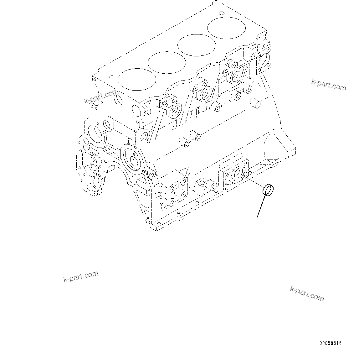 Komatsu parts book diagram for SAA4D95LE-5D S/N 501795-UP (For PC120-8): CYLINDER BLOCK PLUG, BLIND PLUG (#501795-)