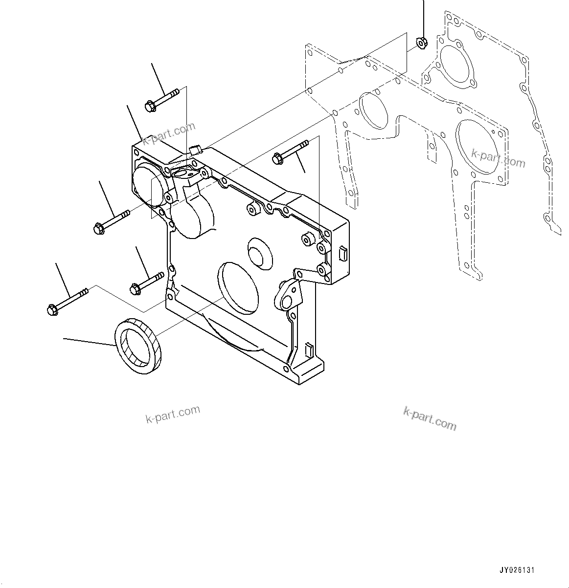 Komatsu parts book diagram for SAA4D95LE-5D S/N 501795-UP (For PC120-8): FRONT COVER (#501795-)