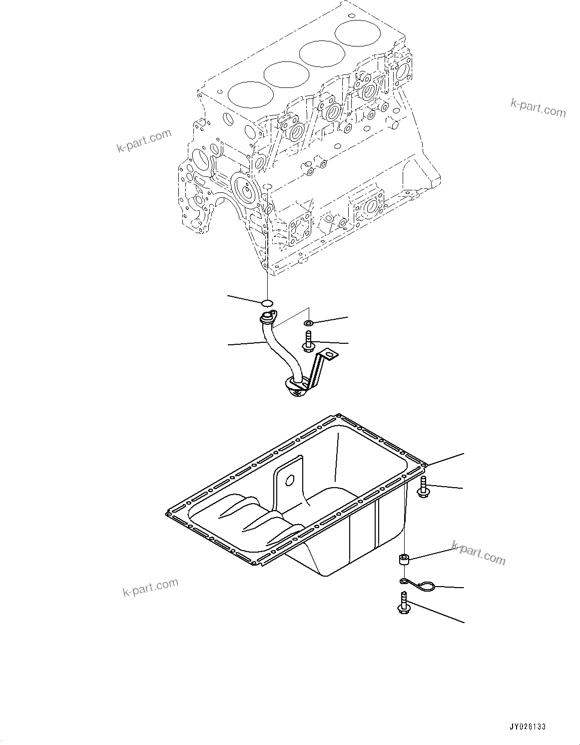 Komatsu parts book diagram for SAA4D95LE-5D S/N 501795-UP (For PC120-8): ENGINE OIL PAN (#501795-)