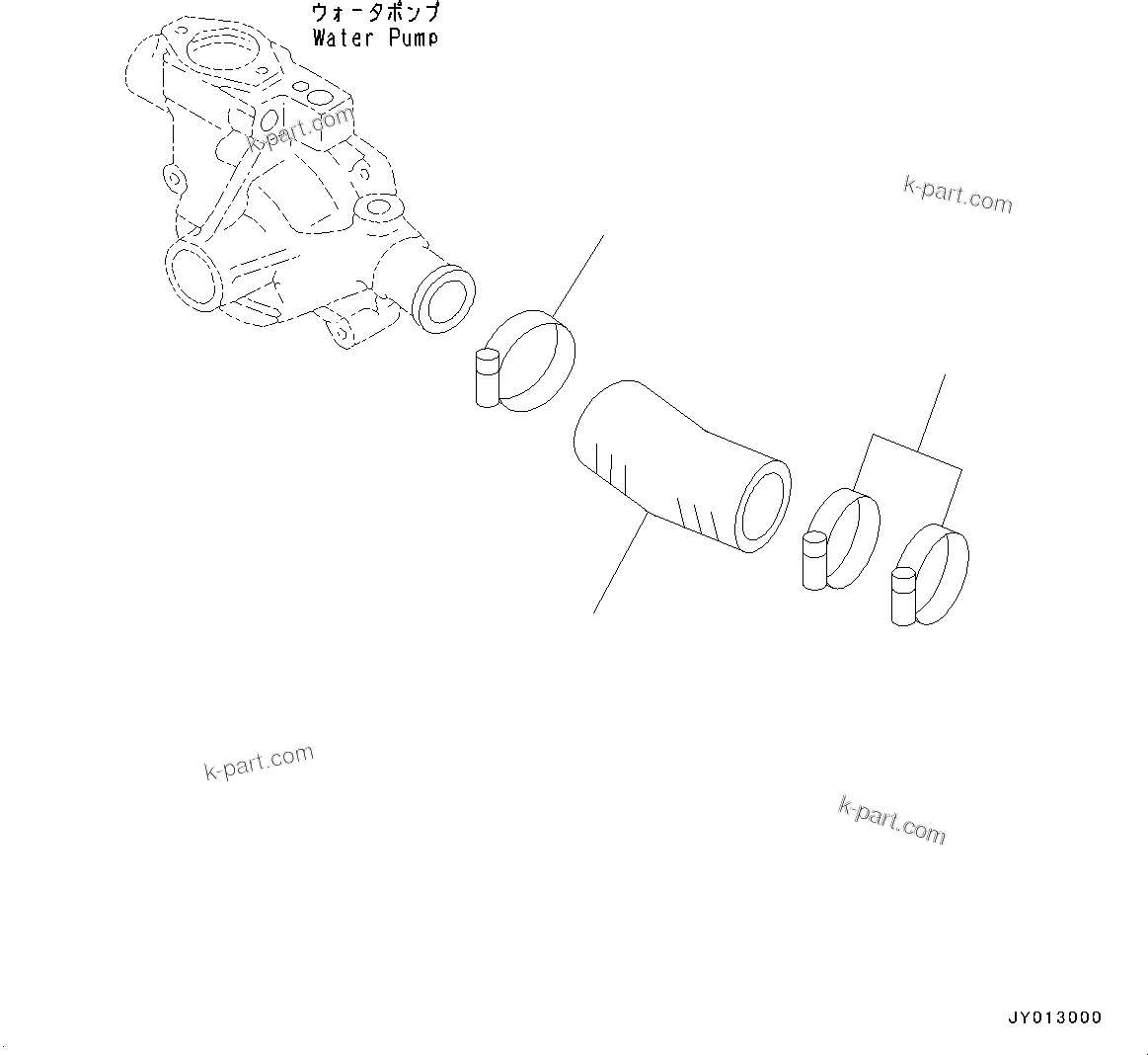 Komatsu parts book diagram for SAA4D95LE-5D S/N 501795-UP (For PC120-8): WATER PIPING (#501795-506722)