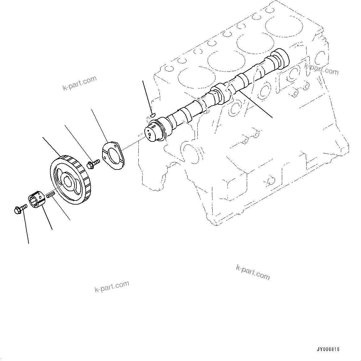 Komatsu parts book diagram for SAA4D95LE-5D S/N 501795-UP (For PC120-8): PARTS PERFORMANCE, CAMSHAFT (#501795-533492)