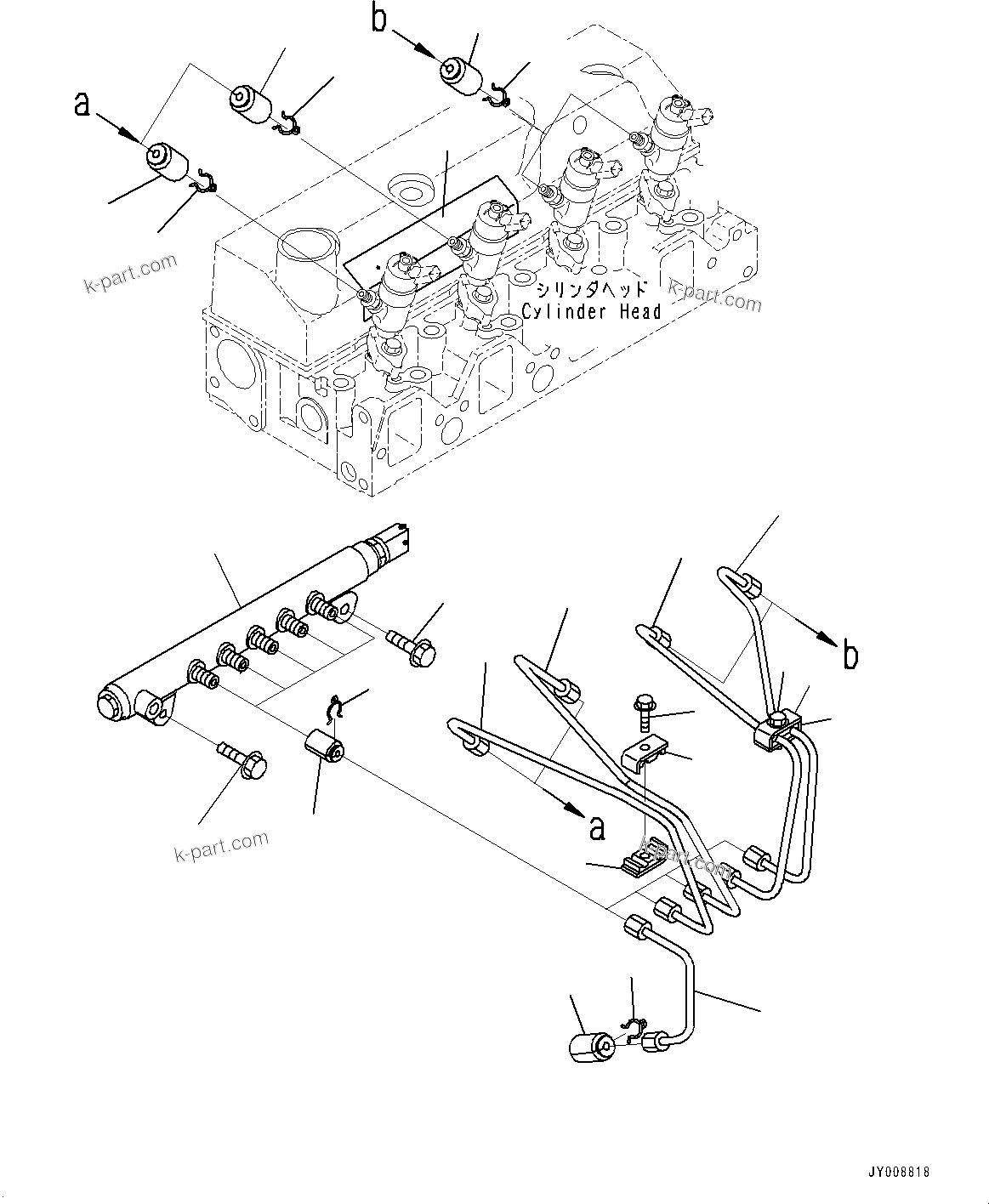 Komatsu parts book diagram for SAA4D95LE-5D S/N 501795-UP (For PC120-8): PARTS PERFORMANCE, COMMON RAIL (#533493-)